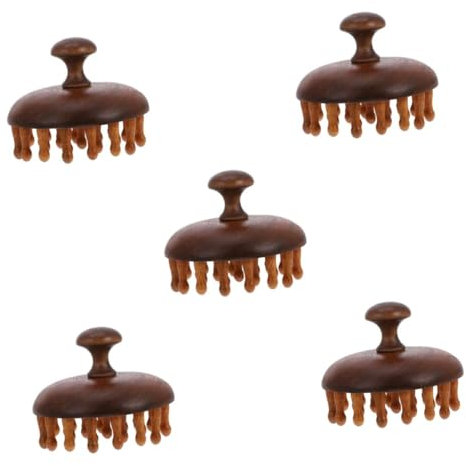 Healeved 5St Massagekamm für die Kopfhaut hairbrush haarbürsten kopfmassage bürste haar kur fleab Lockenwickler Spa Fön Shampoo werkzeug Holzkamm für Frauen Kopfhautmassagegerät Sandelholz