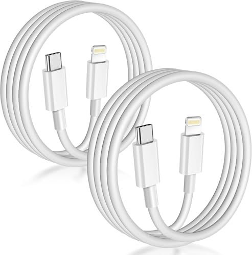 OneKer USB C to Lightnning Cable (2pack 6ft), M-Fi Certified iPhone Fast Charger 2m, Power Delivery Original Type C Charging Cord for Appple iPhone 14 13 12 11 Pro Max XS XR X 8 7 6 Plus 5 5s SE,