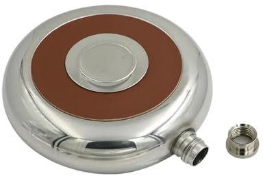 Moscow Circular Vodka Flagon - Botella de whisky con embudo, mini petaca de acero inoxidable (B con embudo)