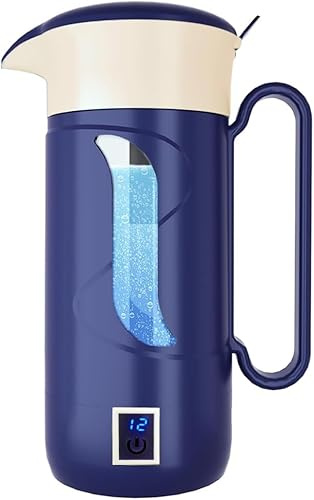 GOSOIT Hydrogen Water Bottle Hydrogen Alkaline Water Generator Ionizer Hydrogen Water Maker Machine with SPE and PEM Technology (Blue Black)