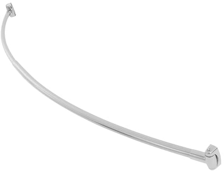 Asta per tenda da doccia, con arco rotondo, in acciaio inox, per vasca da bagno, 122-183 cm, portata 11,34 kg (argento)