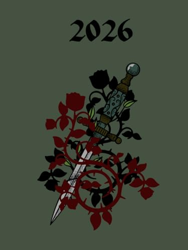 Rose and Dagger Compact A6 Week To View 2026 Diary: Gothic Aesthetic Slimline Weekly Planner