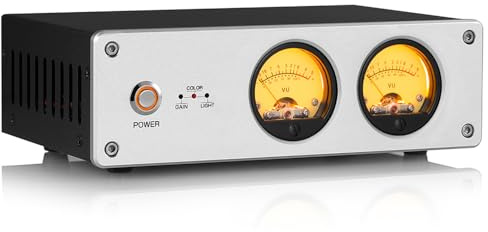 Mavdecll Dual Analog VU Meter, Audio Splitter Switcher Box, Mit DB Panel Display, VU22 Schallpegelmesser, Farbe Und Helligkeit Einstellbar, Stereo-Lautsprecher, Für Heimkino