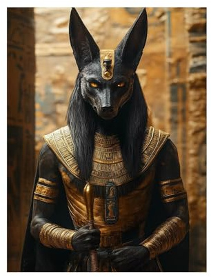 Diamond Painting Erwachsene, Diamant Painting Bilder Anubis, 5D Diamond Malen Nach Zahlen Erwachsene 50 x 70CM, Strasssteine äGypten Stickerei Embroidery Kit, Leinwand Bilder Deko Wohnzimmer 258-2997