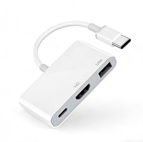 Lizoak USB C to HDMI Adapter, Type C to HDMI Digital AV Multiport Adapter, 4K@30Hz Video & USB 3.0 & PD100W, Compatible with Phone, Pad, MacBook, HDTV, Monitor, Projector