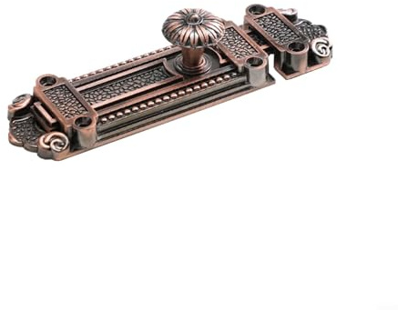 Cerradura de seguridad de aleación de zinc vintage para ventana y puertas de madera, cobertizo, baño, dormitorio, hogar, cierre de seguridad (rojo antiguo)