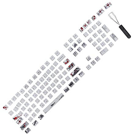 Cryfokt PBT Keycaps Set 110 Keys, Thick Wall Design for Mechanical Keyboards, Sublimation Keycaps for RK/Anne Pro, Wear-Resistant and Compatible (English-Russian)