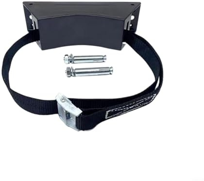 Entgoinggo Support mural pour bouteille de gaz pour caravane et camping-car avec boucle réglable et sangles en nylon - Kit de fixation sécurisé pour camping et voyage (noir)