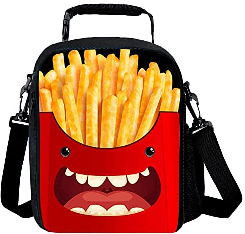 7-Mi 3D Design Children Lunch Box for School Unisex Insulated Meal Tote Storage Bag Fries for Travel