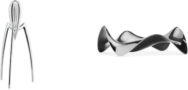 Alessi PSJS Juicy Salif Citrus Juicer, Aluminium, Mirror Polished & Blip PG02 - Spoon Rest in 18/10 Stainless Steel Mirror Polished