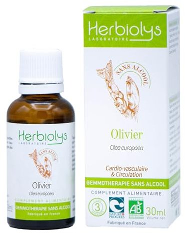 Herbiolys | Macérat de bourgeons sans alcool | Olivier (Olea europaea) | Cardio-Vasculaire & Circulation | Gemmothérapie Bio | 30 ml