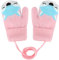 YSXY Süße Fäustlinge Baby Kleinkind Gestrickte Handschuhe für 1 2 3 4 5 6 Jahre Jungen Mädchen Winter Warme Strickhandschuhe mit schnur Fleece-Innenfutter
