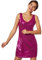 dressforfun 900893 Vestito Donna, Abito in Paillettes, Spalline Sottili, Discoteca Carnevale -Modelli Differenti (XXL| Rosa | No. 303845)
