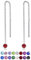 DTPsilver® KLEINE Durch Ohrringe ziehen 925 Sterling Silber mit Baumelnde 3 mm Swarovski® Elements Kristall - Farbe : Rubin