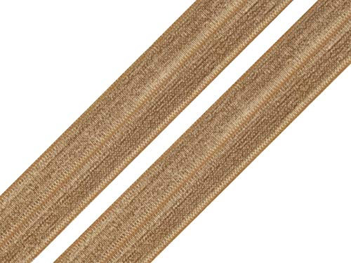 maDDma 1m Falzgummi 20mm Faltgummi elastisches Einfassband Schrägband Saumband Farbwahl, Farbe:Cappuccino
