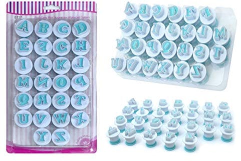 Mesmeriser Cortador de galletas de 26 pulgadas con letras mayúsculas – Fondant Icing Alfabeto sellos de galletas y cortadores de letras para decoración de pasteles