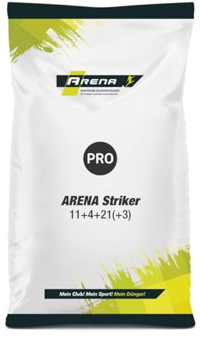 ARENA Rasendünger Herbst Striker 8kg | Rasen Herbstdünger mit 4 Monaten Langzeitwirkung | Striker 11+4+21(+3) + 10% Zeolith