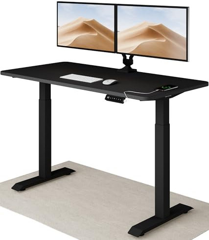 Desktronic Homeone Höhenverstellbarer Schreibtisch 140 × 70 cm – Elektrischer Schreibtisch Mit Zwei Elektrischen Motoren, Touchscreen-Steuerung Und Integrierten USB-a- Und USB-c-ladeanschlüssen