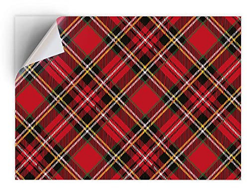 1 x A4 adesivo in vinile – tartan rosso scozzese tessuto scozzese stampa artistica decalcomania – foglio adesivo posteriore adesivo #15842