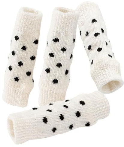 YOFAPA Beinstulpen für Hunde, gestrickt, 4 Stück, einfache Thermo-Winter-Hundeschützbezüge, elastisch, niedliche Welpenbeinschoner für kaltes Wetter