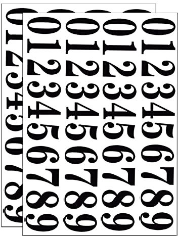 Black Vinyl Numbers Stickers 2 Inch Self Adhesive - Mailbox Numbers Sticker for Mailbox, Signs, Window, Door, Cars, Trucks, Home, Business, Address Number (2 Sets, 80 Pieces)