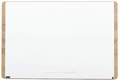 Rocada Natural | Whiteboard | White Board Wooden Frame | Dry Wipe Board, Magnetic and with Pen Tray | Steel on Wood | 100x150cm - White