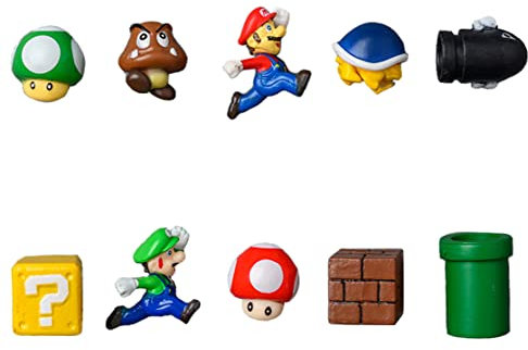 Mini Super Mario Brothers Refrigerator Magnets 3D Action Figures Fridge Message Magnets Funny Magnets for Whiteboard Locker Decorative Magnets for Office and Kitchen (10)