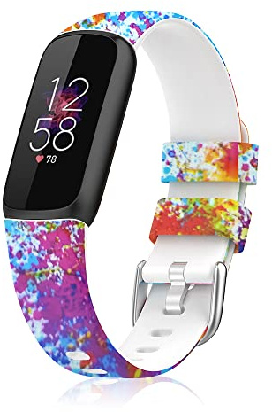 SeNool Armband Kompatibel mit Fitbit Luxe, [Premium Silikon Ersatzband] [Wasserdicht ] [Edelstahlschnalle], Uhrenarmband Kompatibel mit Fitbit Luxe - Bunt