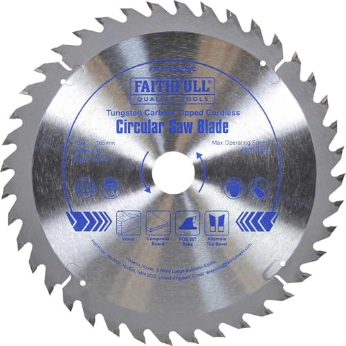 Faithfull FAIZ1654020C TCT Cordless Trimsaw Blade 165 x 40T x 20mm