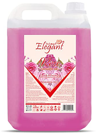 Elegant Body Wash REFILL | Rose | 5 Liter | Original Body Wash by ELEGANT, Paraben Free | Cool And Refreshing With Moisturizing Effect, PERFUMED Body Wash Contains Natural Ingredients