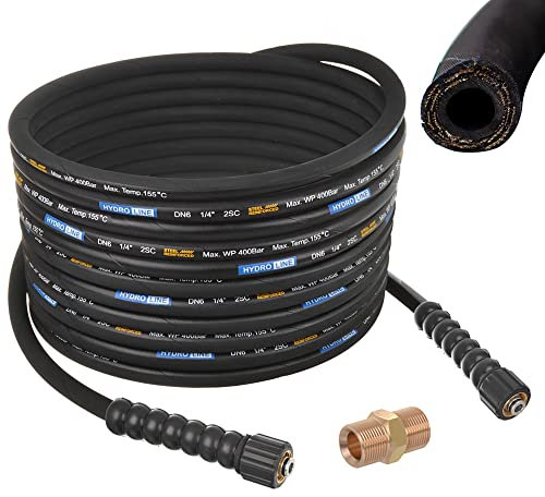 25m 400bar 155° DN6 Profi M22x1,5 Hochdruckschlauch für Hochdruckreiniger kompatibel mit Kärcher HD HDS