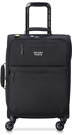 DELSEY PARIS - MAUBERT 2.0 - Valise Cabine Extensible 4 Roues - 55 x 35 x 25 cm -45L - S - Noir