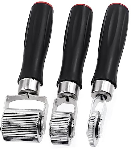 Glarks 3Pcs Car Sound Deadening Roller, 6mm 20mm 40mm Metal Installation Tool Seam Roller Automotive Audio Sound Deadener Application Wheel Roller (6/20/40mm)