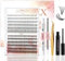 240 Pcs DIY Wimpern Extensions Kit, LAWEZX Einezelne Wimpern mit C-Curl Cluster Wimpern Bindung und Dichtung und Applikator Tool, Wiederverwendbare(Mix 8-12mm,10+20D Kit)