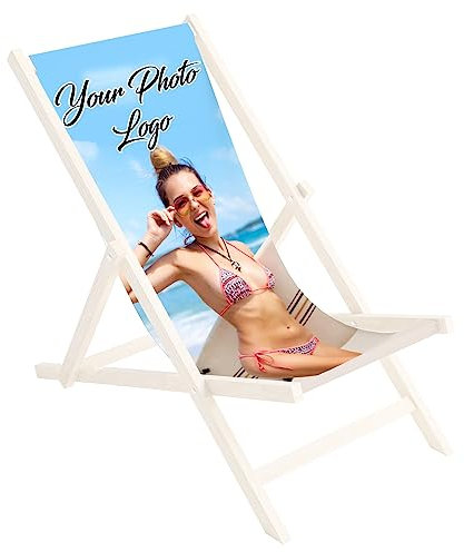 Ersatz-Stoffbezug 131x44 cm Wechselbarer Liegestuhl Stoffbezug 100% Polyester für Holz-Liegestuhl Klappliegestuhl Personalisierbar Your Foto Text [119]