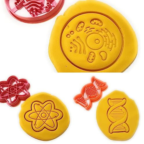 T3D Ausstechformen, Biologie, 3-teiliges Set, Ausstechformen, Adn Cell Atom, geeignet für Kuchen, Kekse und Fondant, Keksform für hausgemachte Leckereien
