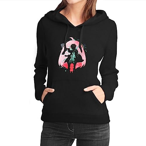 FANTA UNIVERSE FOR WIZARDS AND OTAKU Telepath - Kapuzenpulli Damen - 50% Baumwolle (XL, Schwarz)