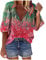 T-Shirt Top für Frauen Party-Mode lockeres Top Karo Kauer Damen (Hot Pink, M)