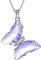Blaue Schmetterling Herz Halskette Frauen 925 Sterling Silber Tier Schmetterlinge Juni Birthstone Anhänger Kristall Hochzeit Geburtstag Schmuck DP0311U