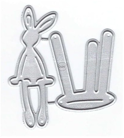 DzIxY Little Tree Rabbit Metall-Stanzformen für Kartenherstellung, Prägepapier, Stanzformen, Scrapbook-Maschine, Schablonen, Aufbewahrungstaschen, Zubehör