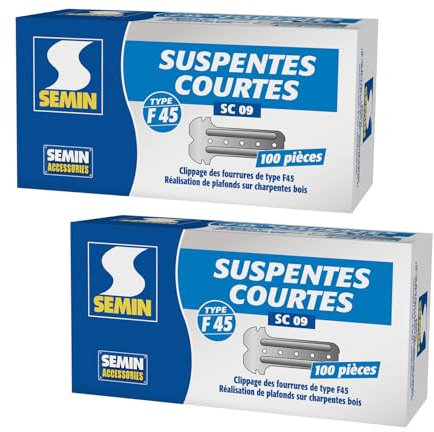 Suspentes Courtes 80 mm F45 Semin, Boite de 100, Lot de 2