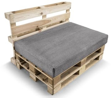 Gutekissen® Palettenkissen, Gartensofakissen, Sitzkissen, Rückenlehne gefüllt mit Poulirette-Schaum, viele Farben und Größen PFL (Sitzkissen 120x80, Dunkelgrau)