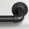 Gardinenstange Schwarz Ausziehbar, Industrial Vorhangstange Deckenmontage, Industriell Scheibengardinenstange 25 mm Durchmesser, 76 bis 152 cm, Schwarz