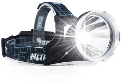 BORUIT B10 Stirnlampe LED Wiederaufladbar USB-C, 2000 Lumen LED Taschenlampe Extrem Hell mit SOS-Pfeife, 4 Lichtmodi & 90° Einstellbar, IPX5 Wasserdichte kopflampe für Camping Joggen Angeln