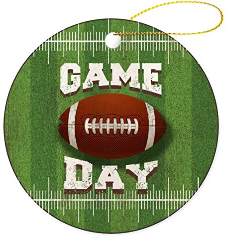 Weihnachtsbaumschmuck 7.3cm, Fußball-Sportfans Am Spieltag Runde Keramik Ornament Andenken Weihnachtsschmuck Ideal Christbaumschmuck Anhänger Für Party Weihnachtsbaum Geschenke