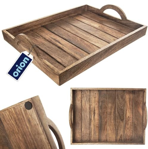 Plateau de service en bois mangue 40,5 x 30,5 cm