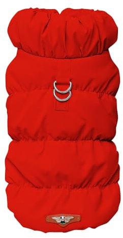 Manteau d'hiver Chaud pour Chien,Chiot Veste Gilet,Gilet d'hiver Imperméable et Coupe-Vent avec Anneau en D,Doublure en Polaire Confortable pour Chiens de Petite,Moyenne et Grande(Rouge,XS)