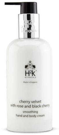 Moisturising Soothing Hand & Body Lotion, Rose and Black Cherry Scented (250ml) Cherry Velvet by H2K Botanicals