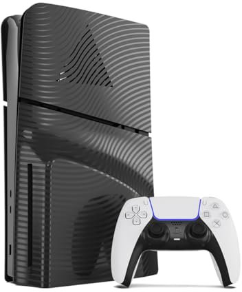 for PS5 Slim Faceplate Disc Edition, Console Cover Skin Separated Side Plate with Cooling Vents, Dustproof ABS Case Replacement Shell for Playstation 5 Slim Accessories (Black)