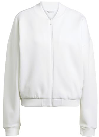 adidas Damen Essentials Contemporary Logo Bomber Jacket, White, S